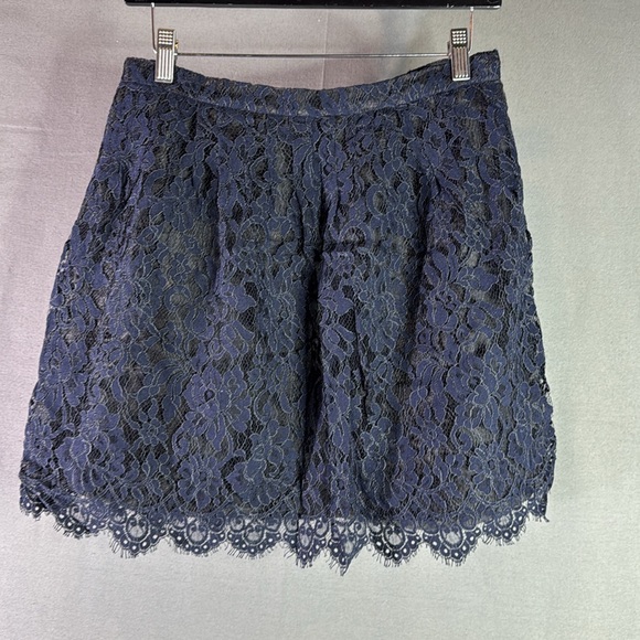 J. Crew Blue lace Mini Skirt Cocktail size 2 - Picture 3 of 5